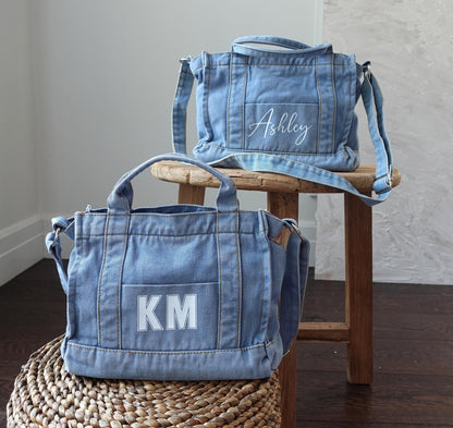 Personalized Denim Tote Bag