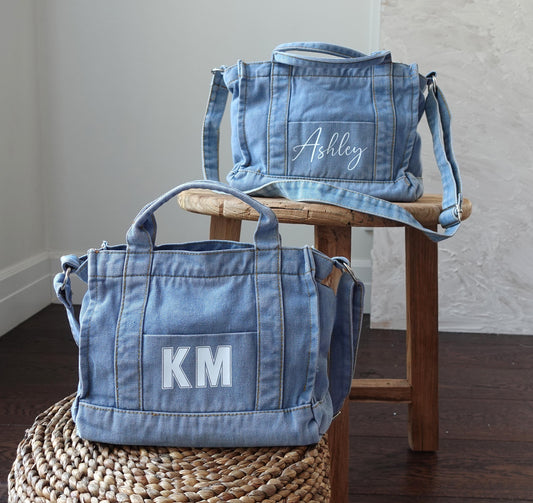 Personalized Denim Tote Bag