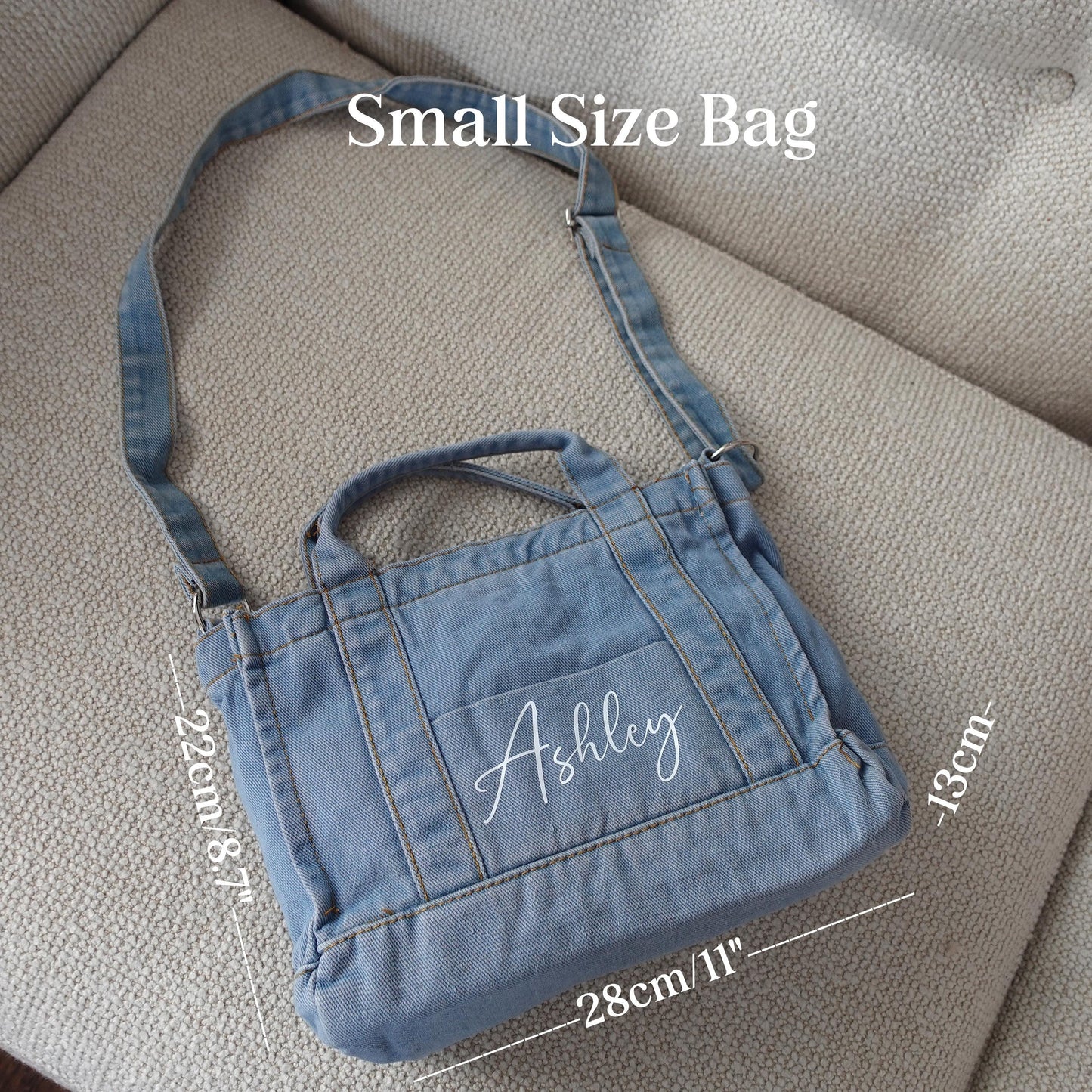 Personalized Denim Tote Bag