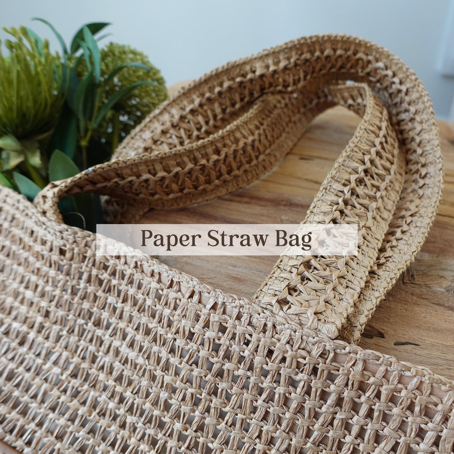 Personalized Woven Straw Tote Bag