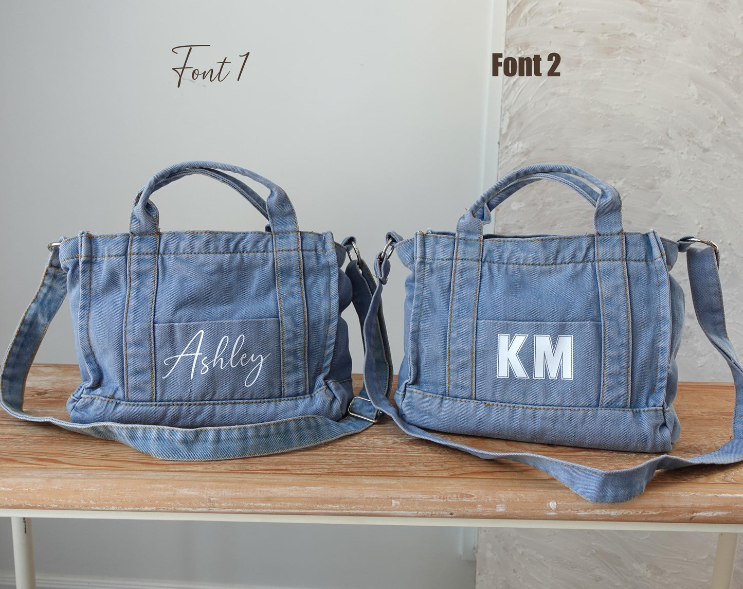 Personalized Denim Tote Bag