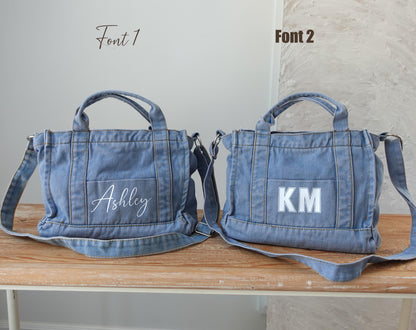 Personalized Denim Tote Bag
