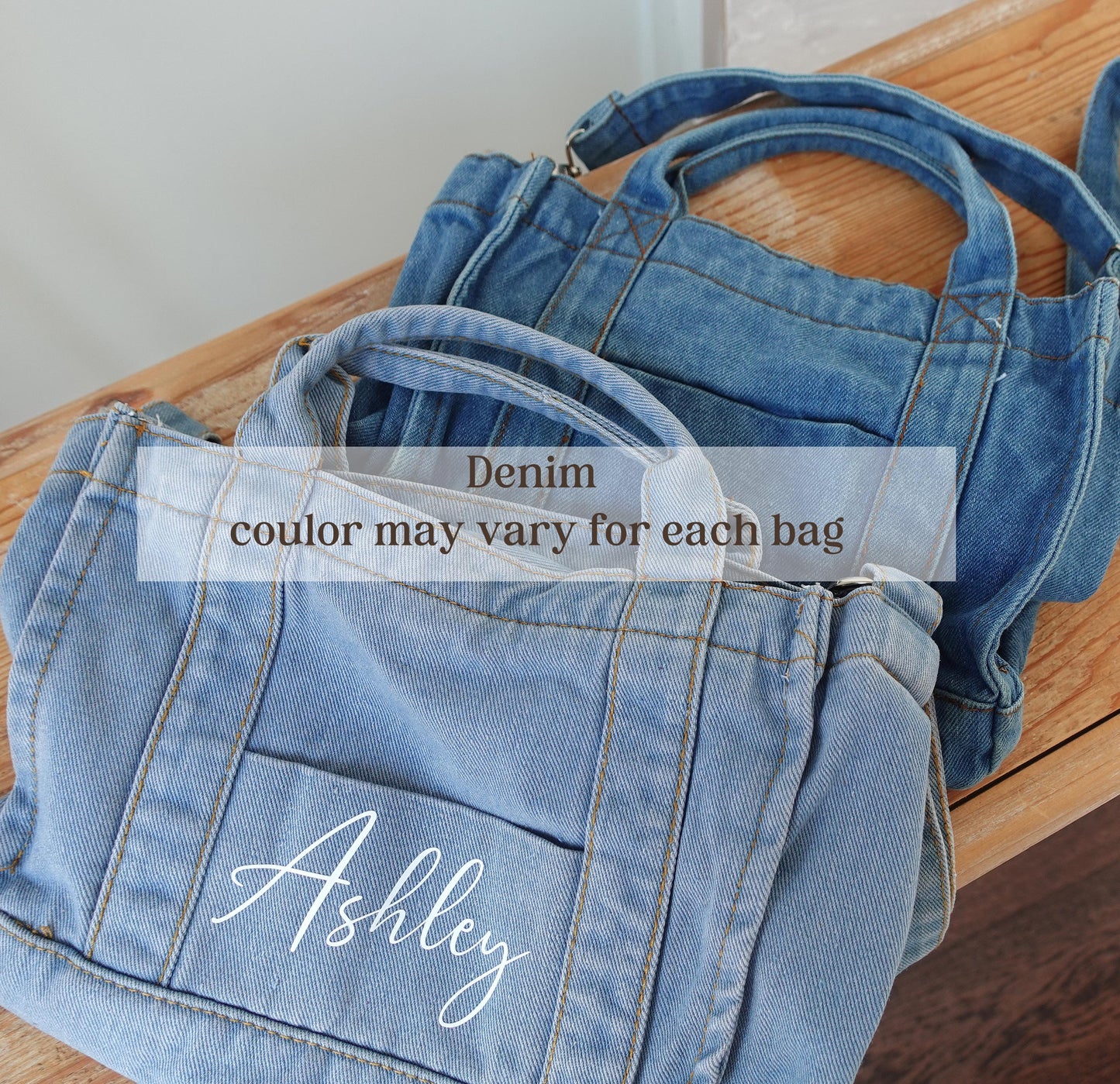 Personalized Denim Tote Bag