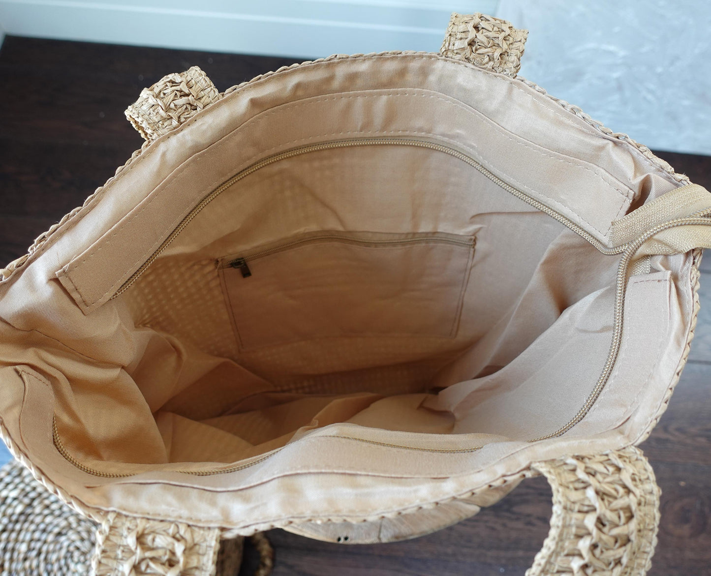 Personalized Woven Straw Tote Bag