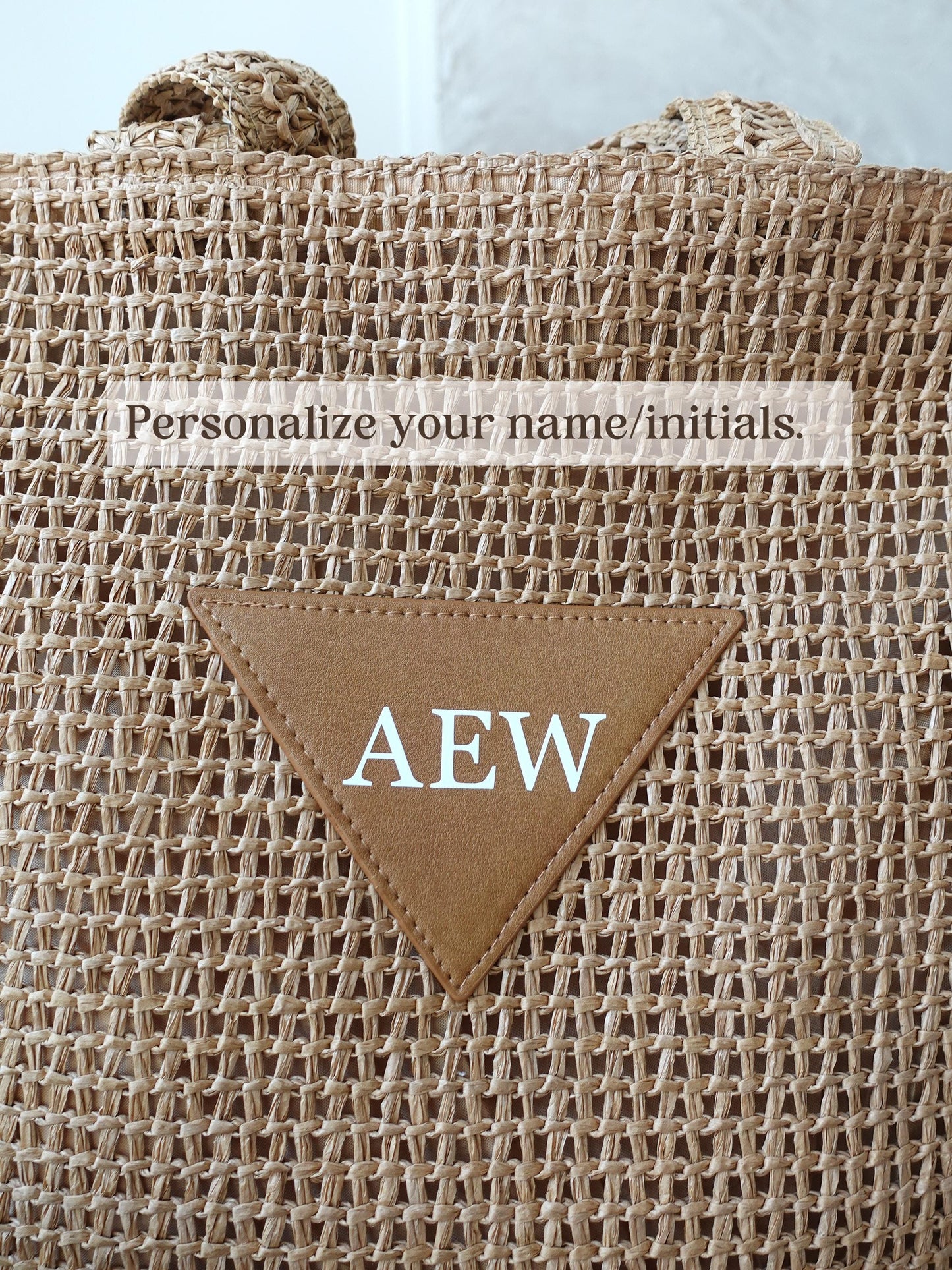 Personalized Woven Straw Tote Bag