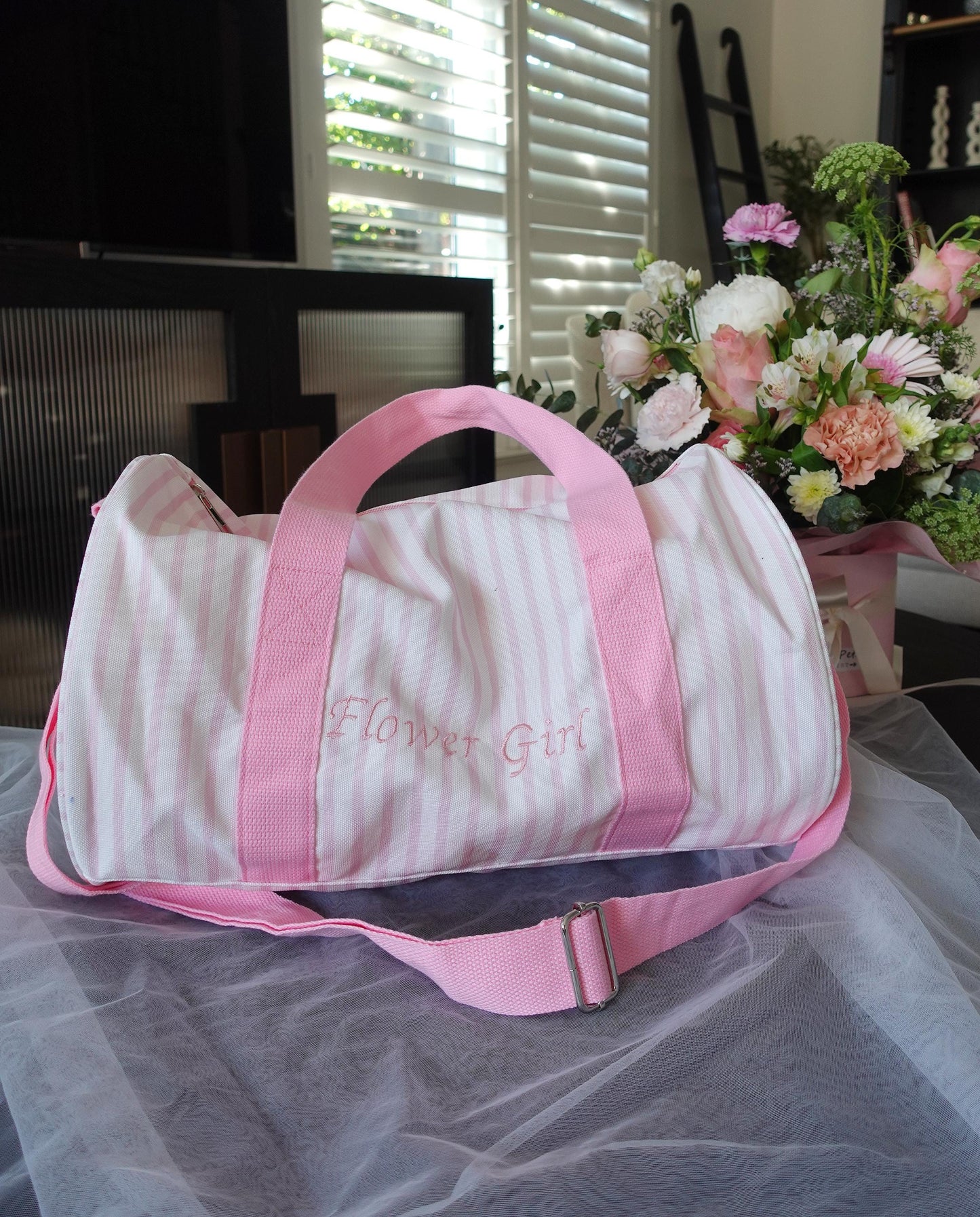 Personalized Kids Striped Duffel Bag