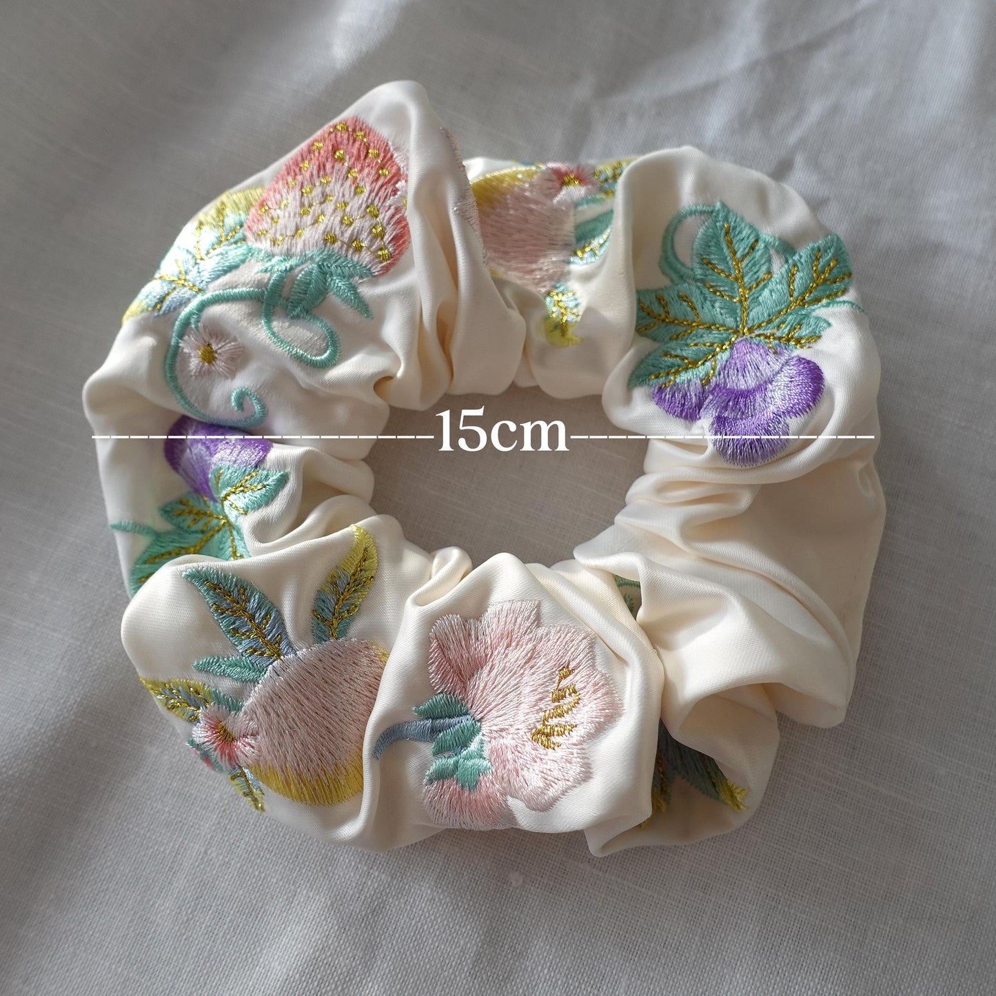 Embroidered Hair Scrunchie