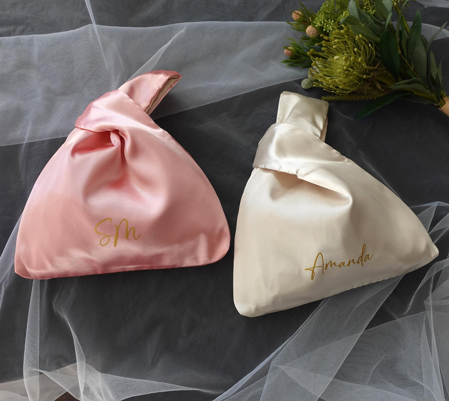 Personalized Mini Silk Knot Bag