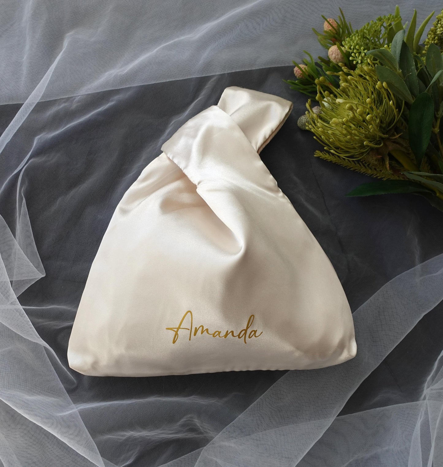 Personalized Mini Silk Knot Bag