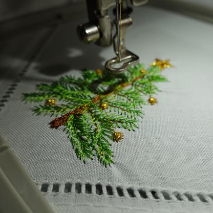Christmas Tree Embroidered Hand Towel