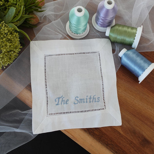 6x6″ Personalized Embroidered Cocktail Napkins