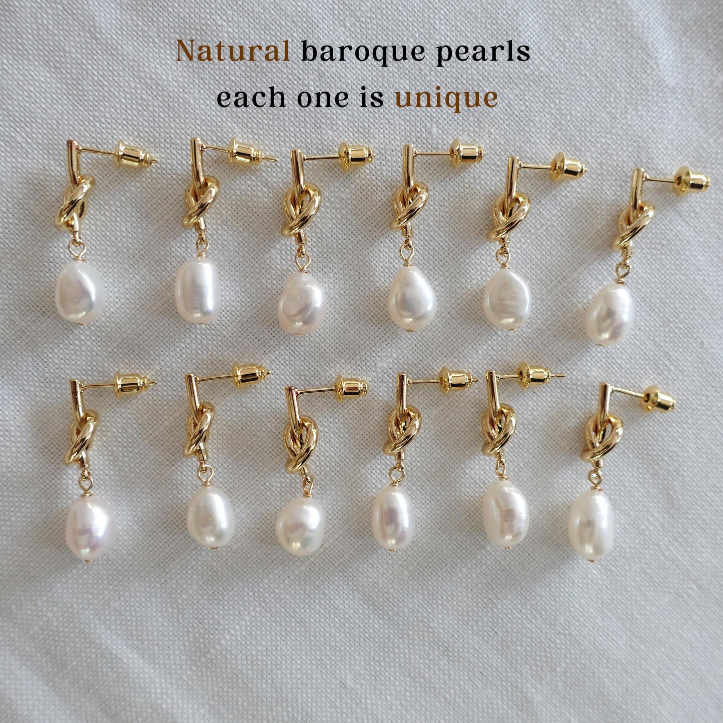 Baroque Pearl Earrings, Personalised Card