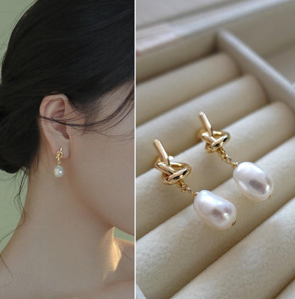 Baroque Pearl Earrings, Personalised Card