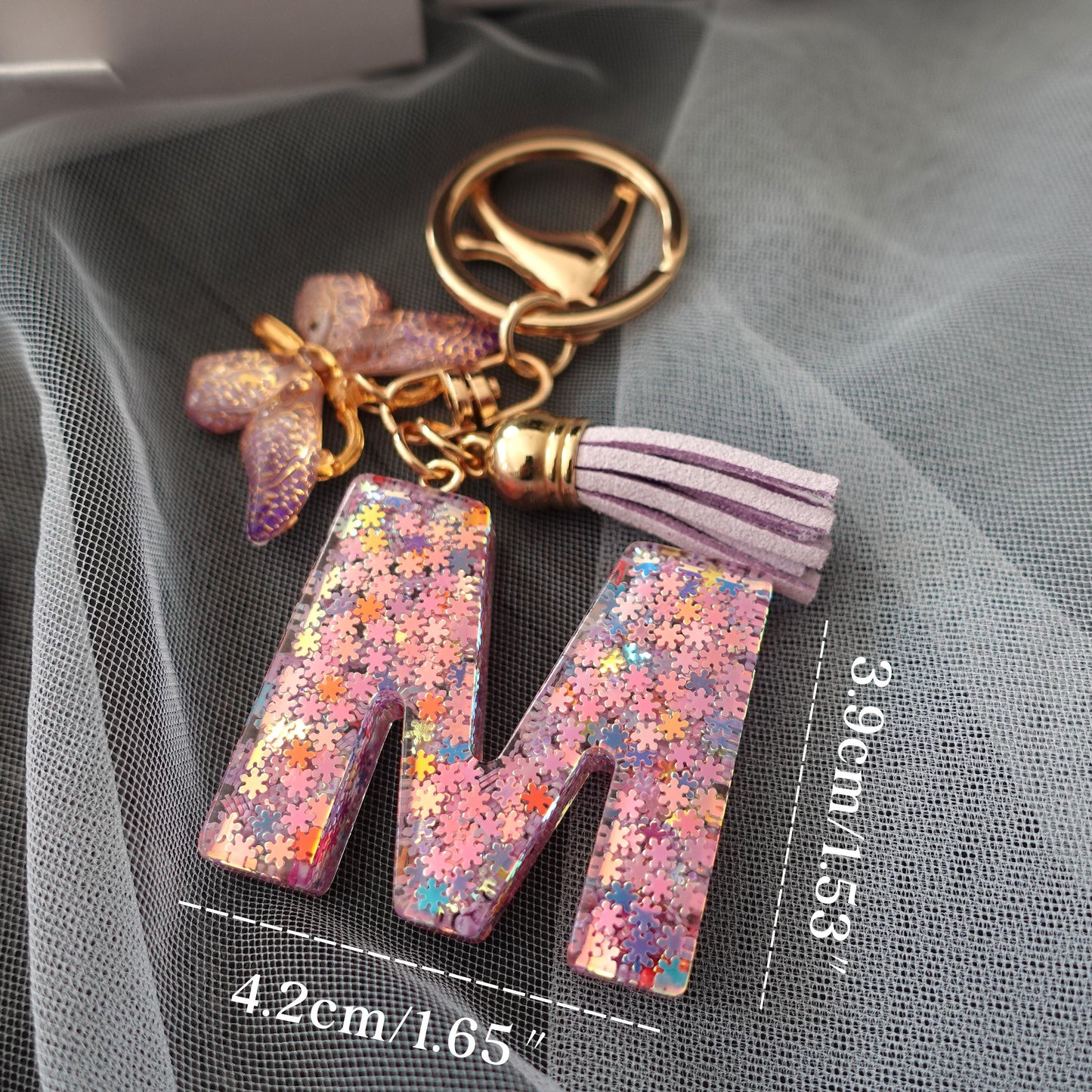 Custom Handmade Resin Letter Keychain
