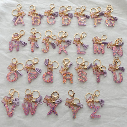 Custom Handmade Resin Letter Keychain