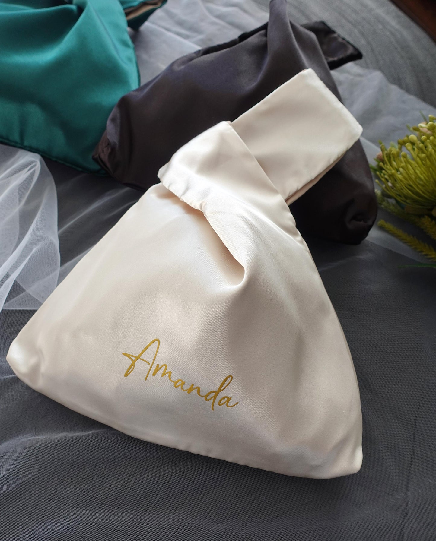 Personalized Mini Silk Knot Bag