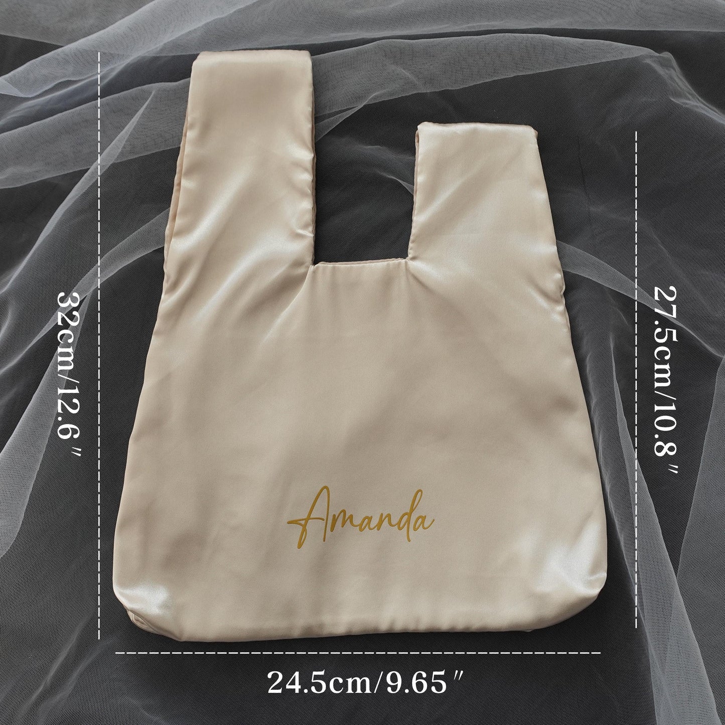 Personalized Mini Silk Knot Bag