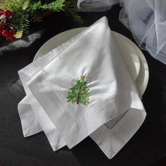 50x50cm Christmas Tree Embroidered Napkin
