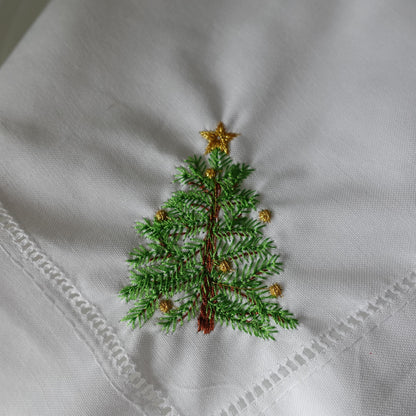 50x50cm Christmas Tree Embroidered Napkin