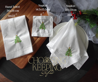 50x50cm Christmas Tree Embroidered Napkin