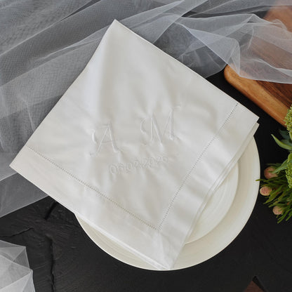 20x20" Monogram Embroidered Wedding Napkin
