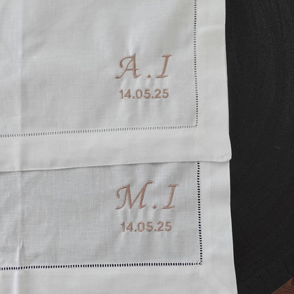 20x20" Monogram Embroidered Wedding Napkin