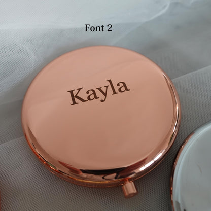 Personalised Compact Mirror, Custom Engraved Makeup Mirror