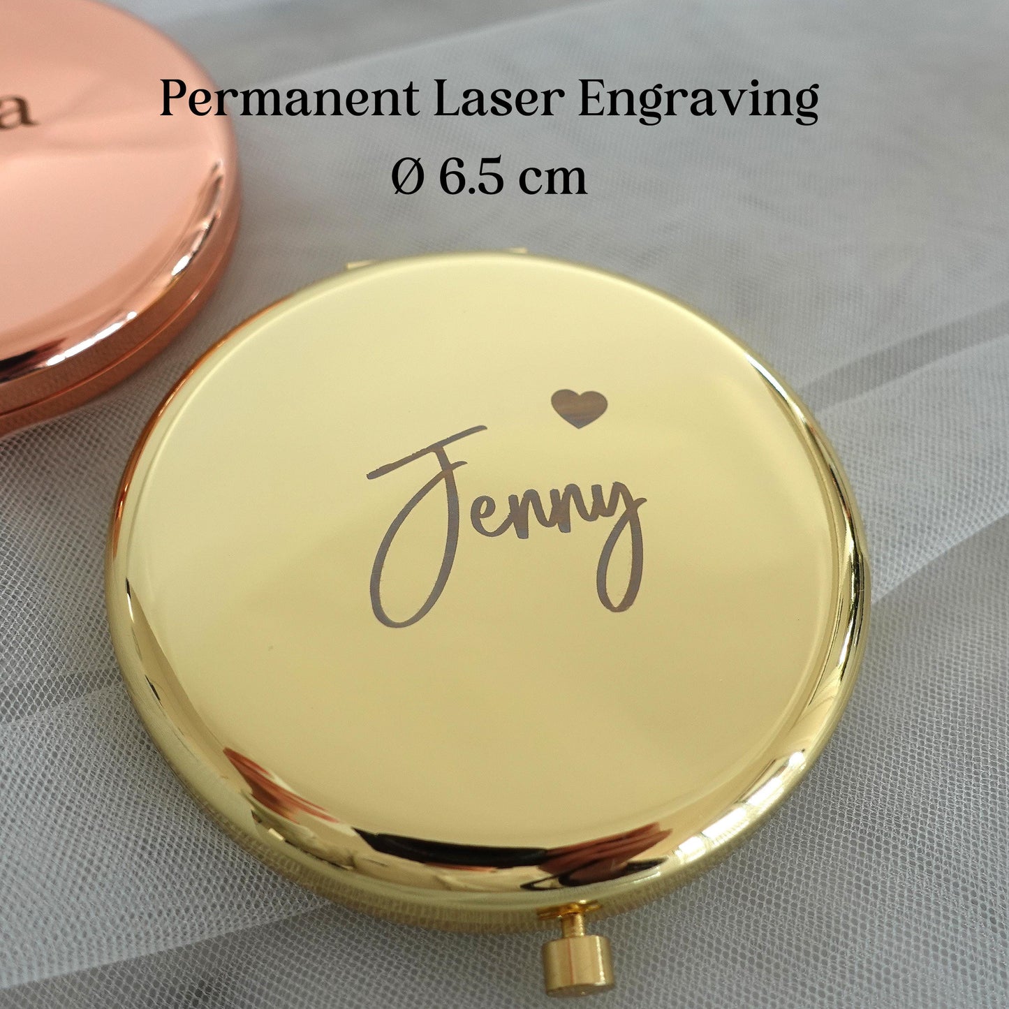 Personalised Compact Mirror, Custom Engraved Makeup Mirror