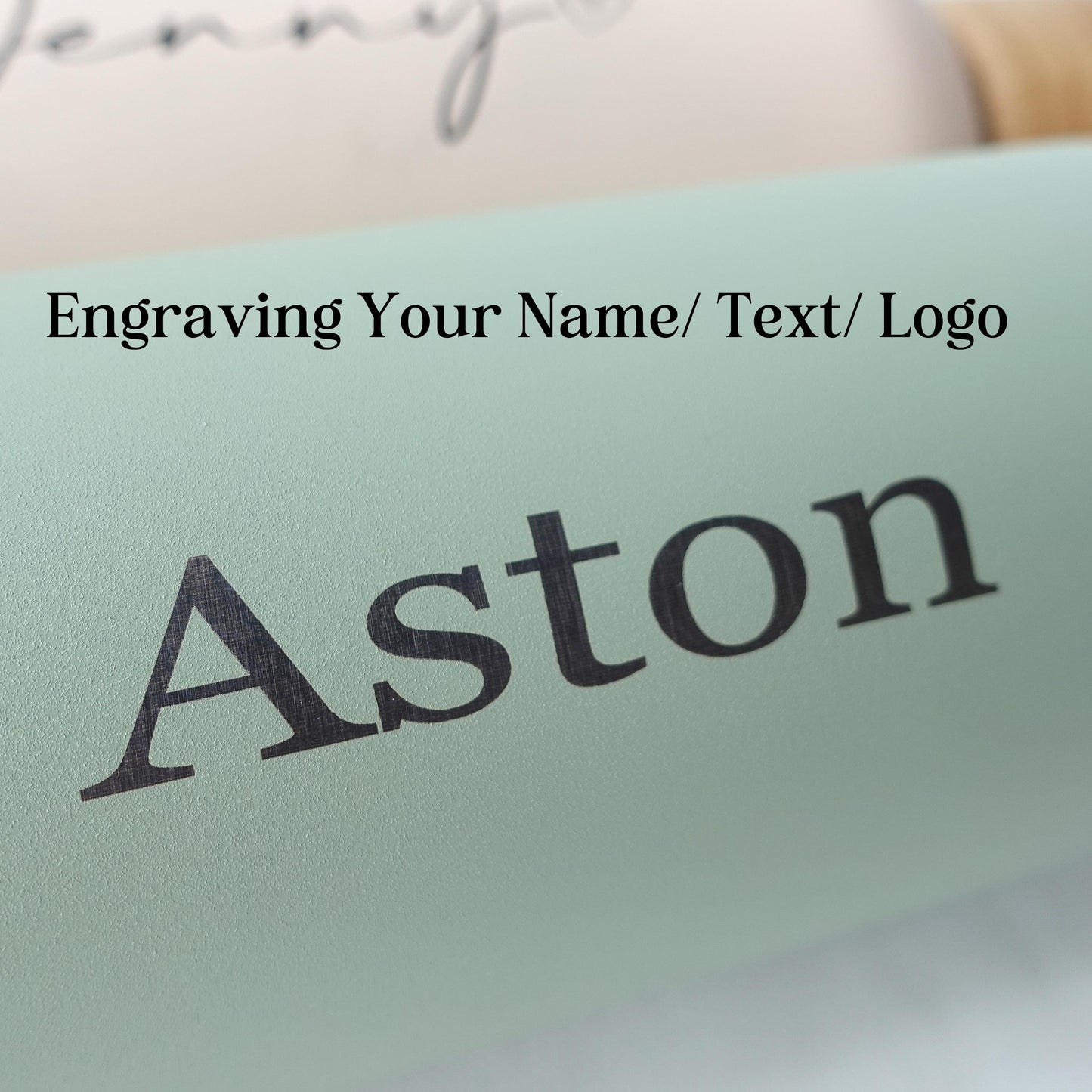 Engraved Tumbler, Personalized bottle, Wooden lid