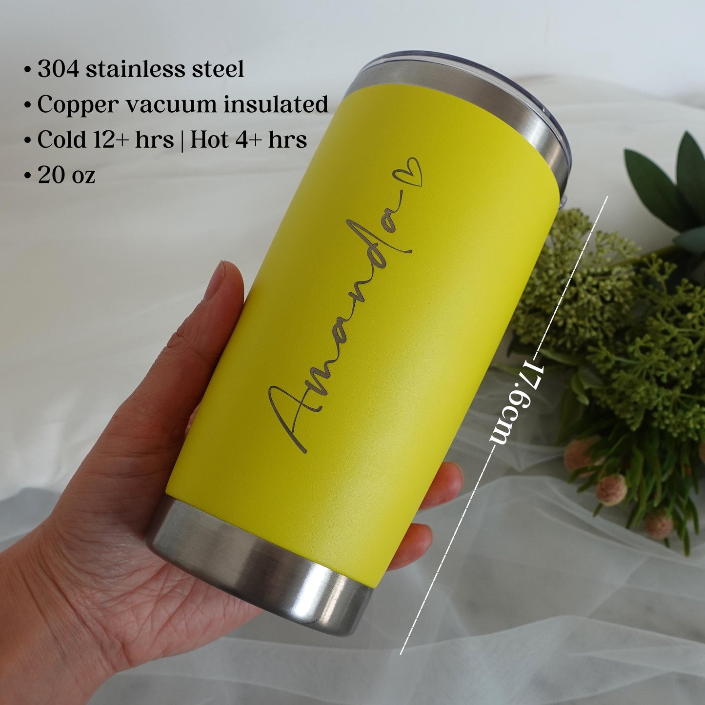 Custom Name 20oz Stainless Steel Tumbler
