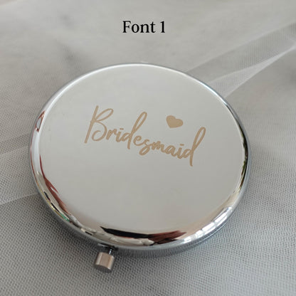 Personalised Compact Mirror, Custom Engraved Makeup Mirror
