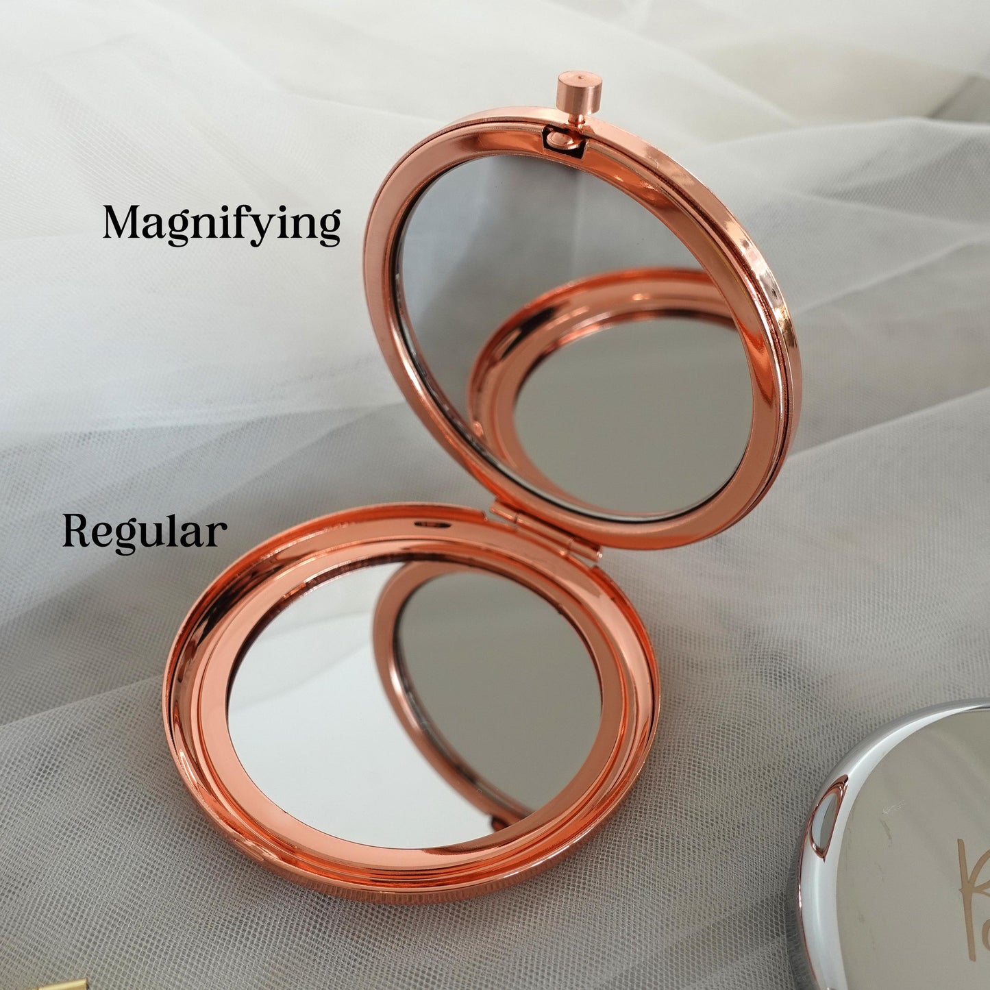 Personalised Compact Mirror, Custom Engraved Makeup Mirror