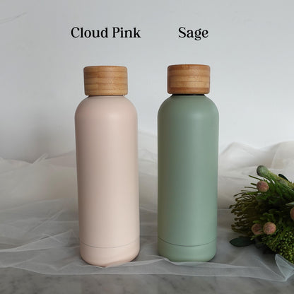 Engraved Tumbler, Personalized bottle, Wooden lid