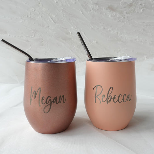 Personalised Wine Tumbler, Laser Engraved Name / LOGO/ Text/ Your Design
