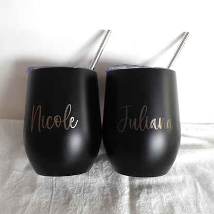 Personalised Wine Tumbler, Laser Engraved Name / LOGO/ Text/ Your Design