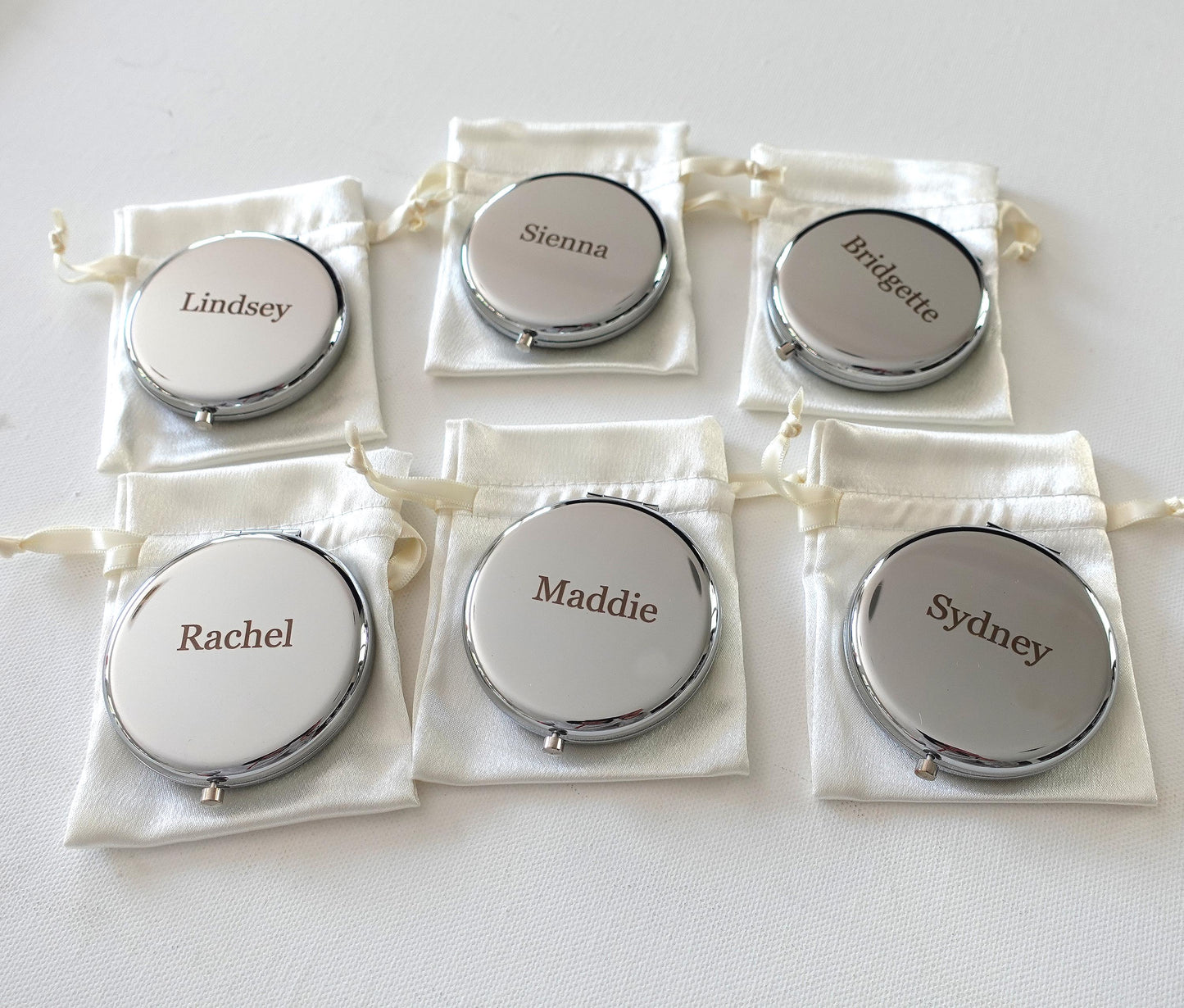 Personalised Compact Mirror, Custom Engraved Makeup Mirror