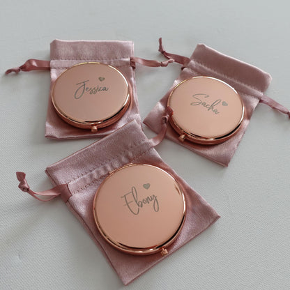 Personalised Compact Mirror, Custom Engraved Makeup Mirror