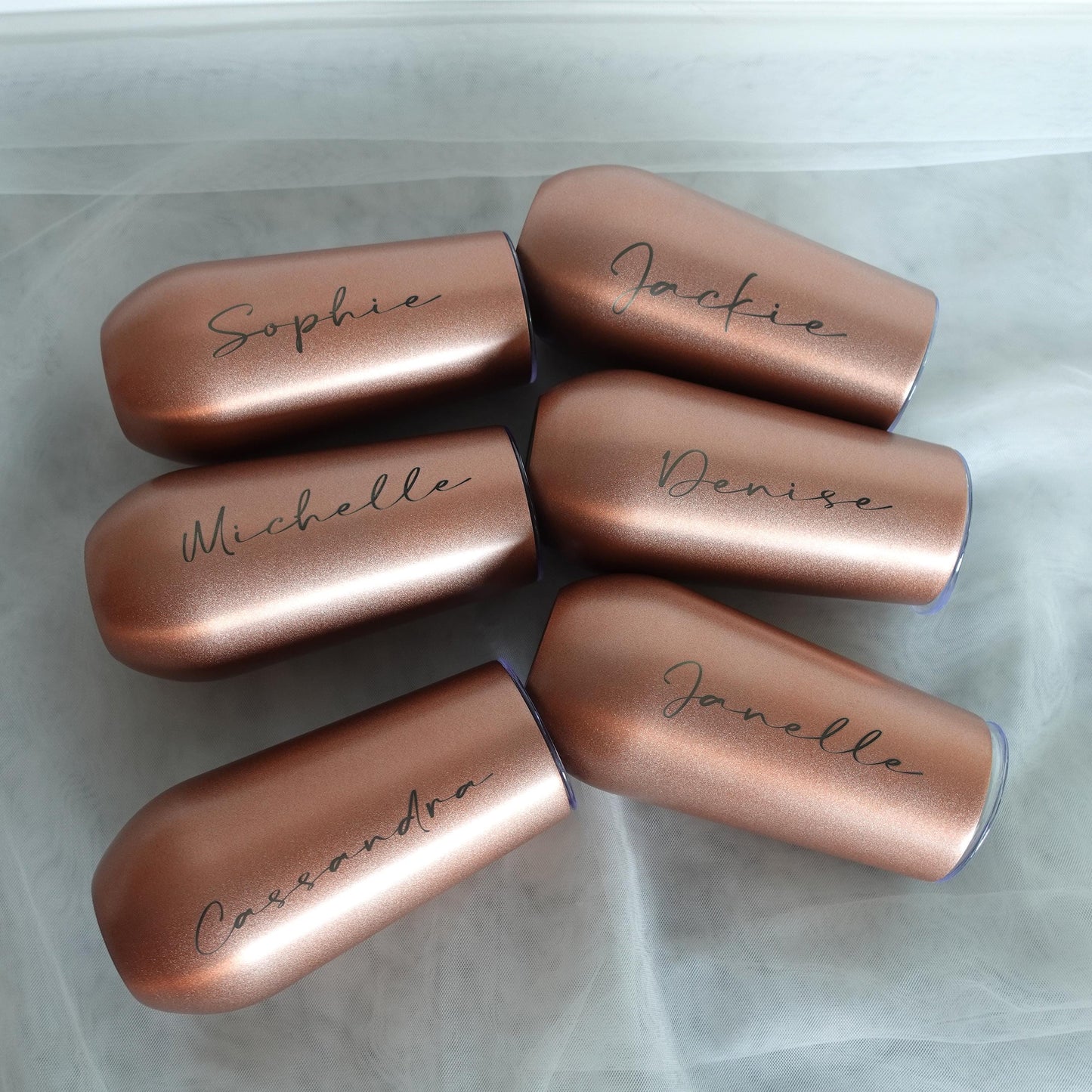 Personalised 6oz Champagne Tumbler with straw, Stainless Flute Wine Glass