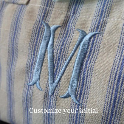 Personalised Striped Mini Tote, Country Vintage Style
