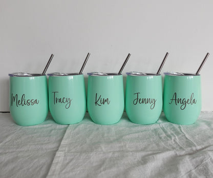 Personalised Wine Tumbler, Laser Engraved Name / LOGO/ Text/ Your Design