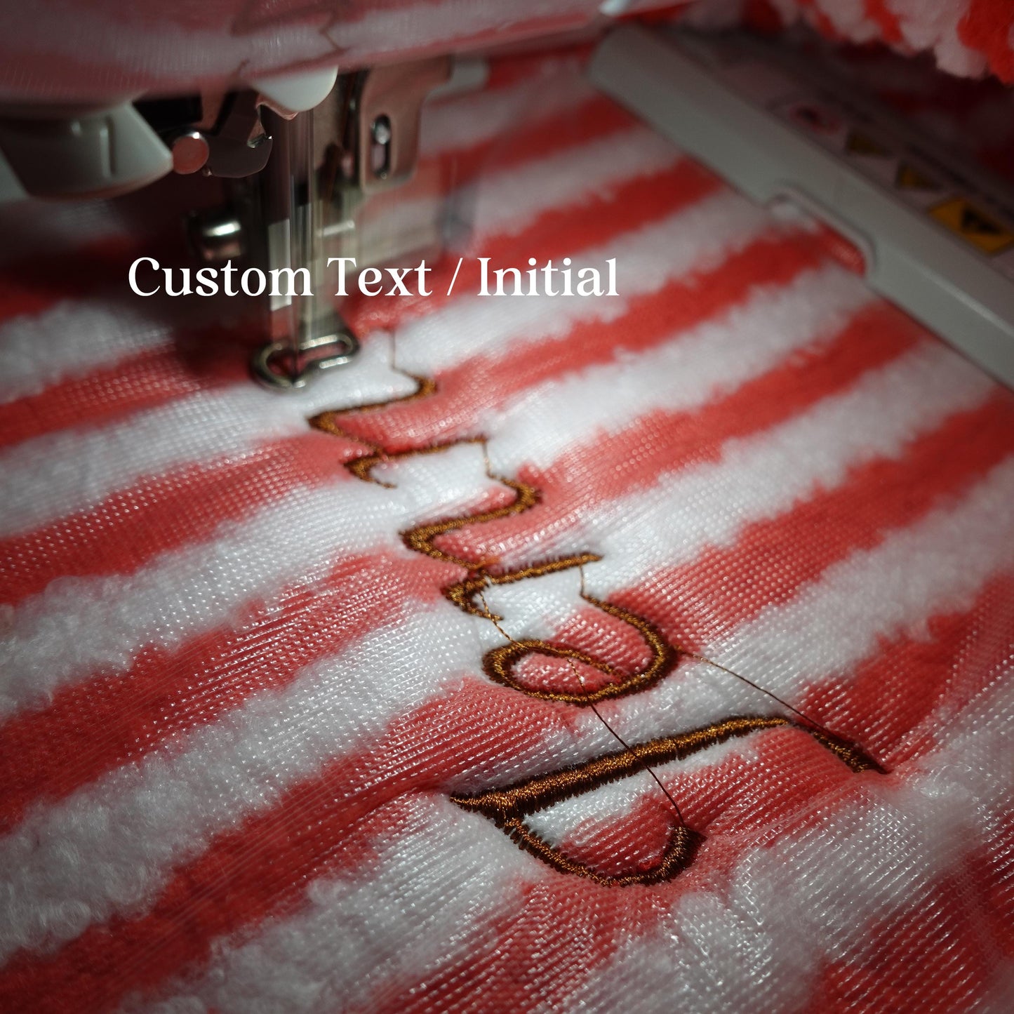 Personalized Fluffy Teddy Fleece, Striped, Large Makeup Bag