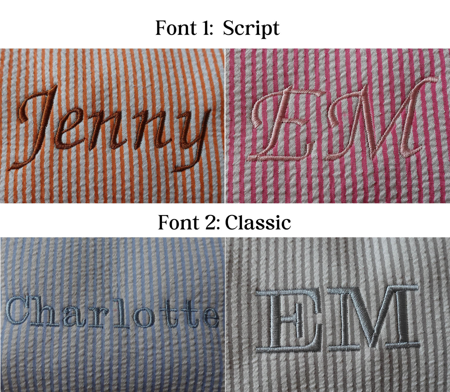 Personalized Striped Makeup Bag