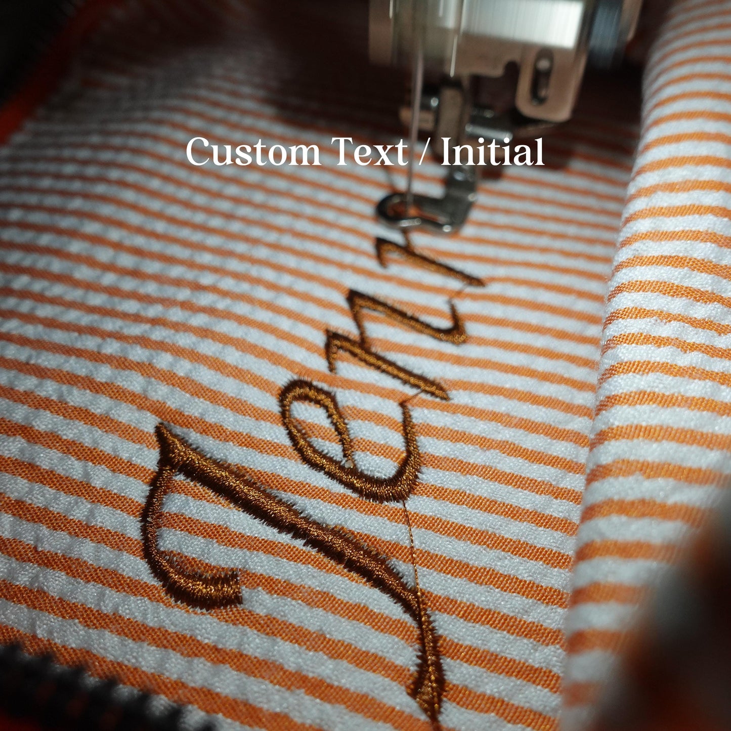 Personalized Striped Makeup Bag