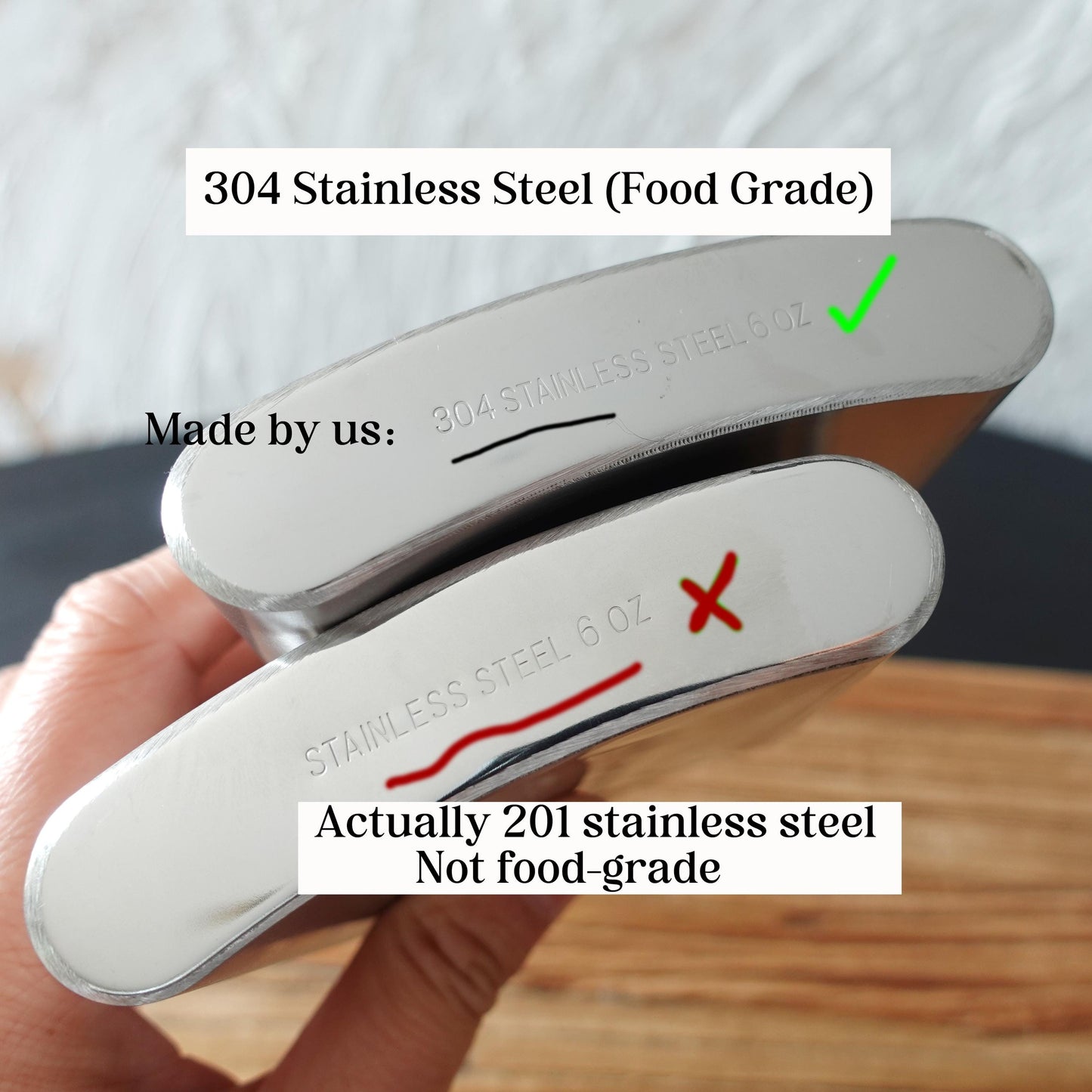 Personalised Hip Flask, 6oz, 304 Stainless Steel