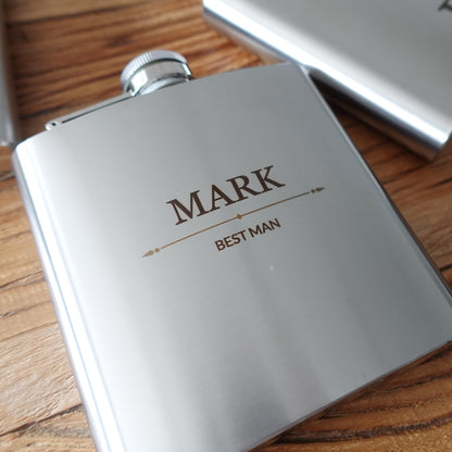 Personalised Hip Flask, 6oz, 304 Stainless Steel