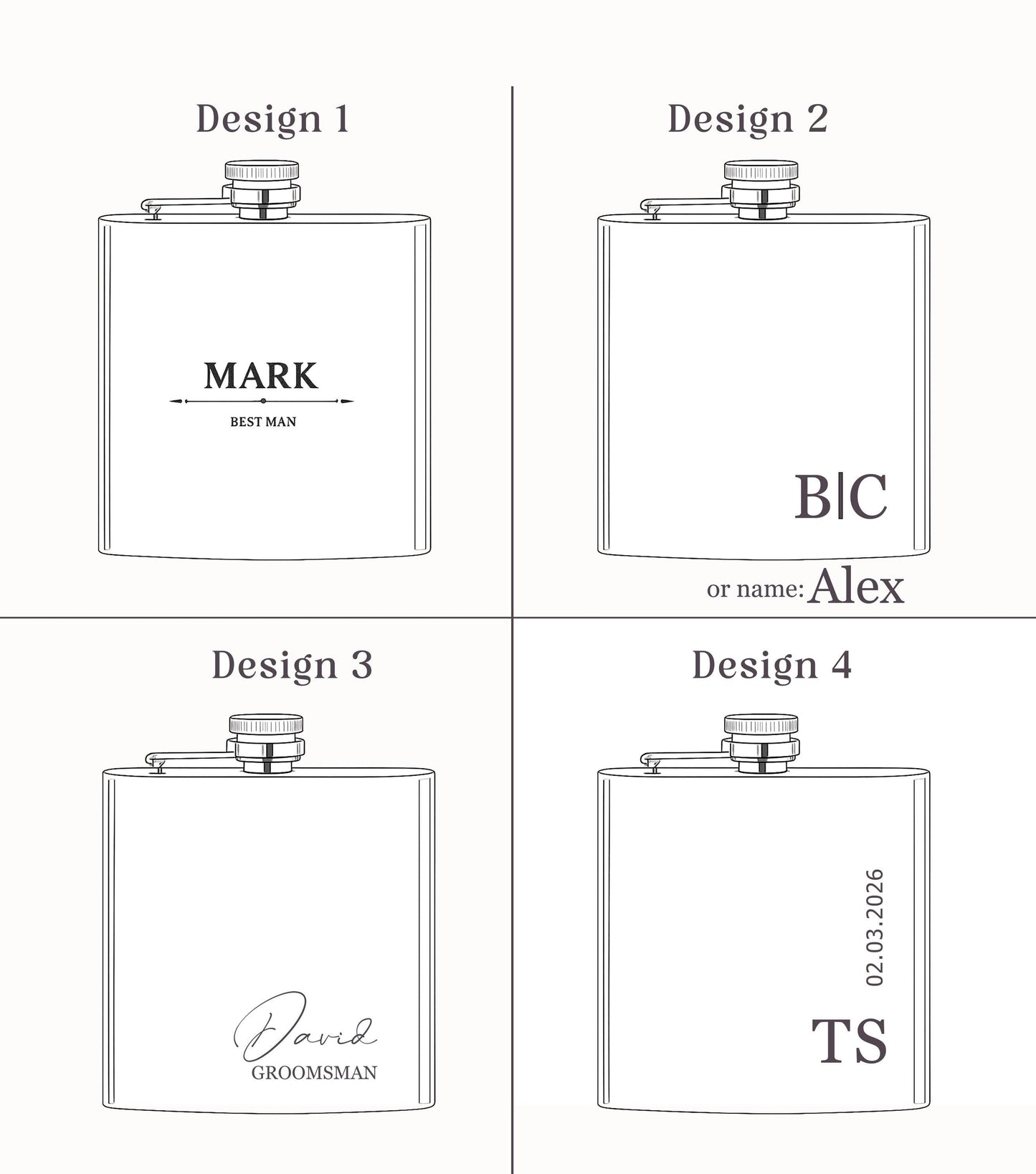 Personalised PU Leather Hip Flask