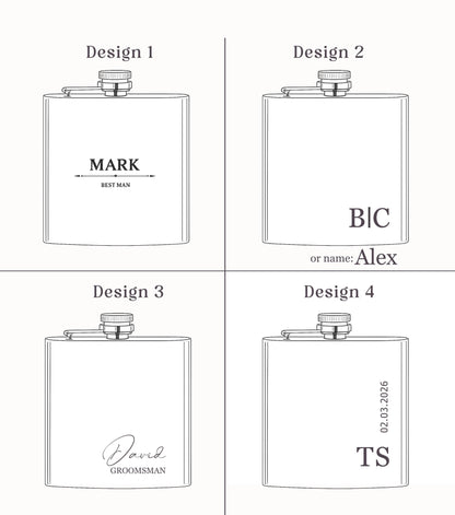 Personalised PU Leather Hip Flask