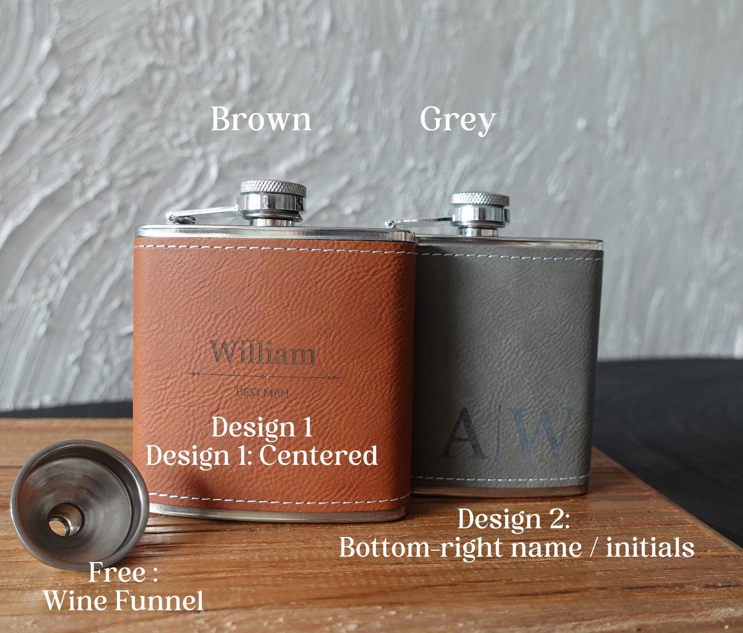 Personalised PU Leather Hip Flask