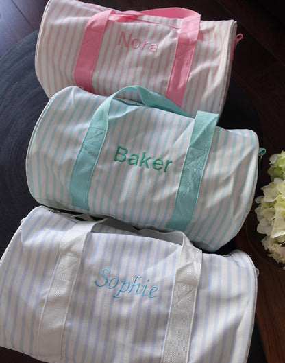 Personalized Kids Striped Duffel Bag