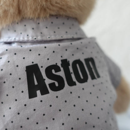 Personalised Pyjama Teddy Bear Plush, Custom Name Gift for Boy